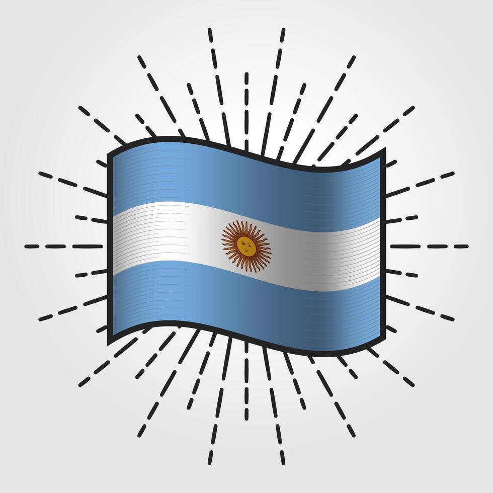 årgång argentina nationell flagga illustration vektor