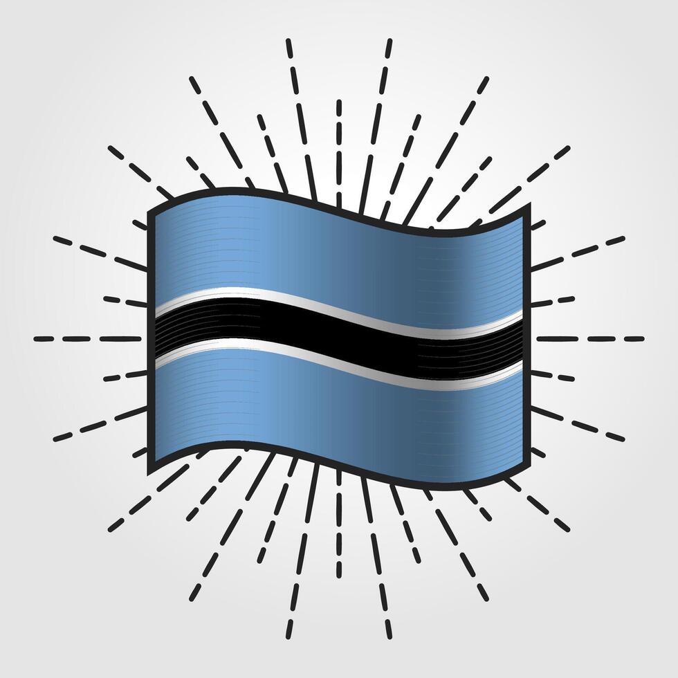 årgång botswana nationell flagga illustration vektor