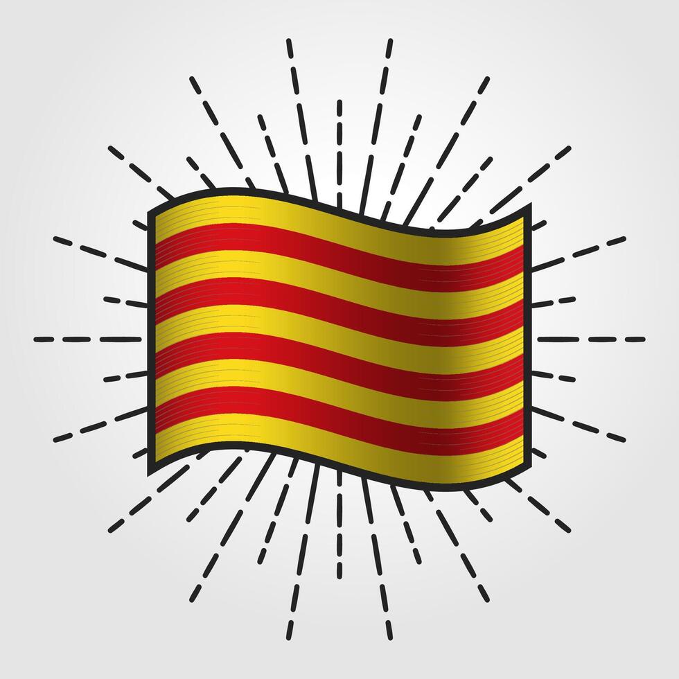 årgång catalonia nationell flagga illustration vektor