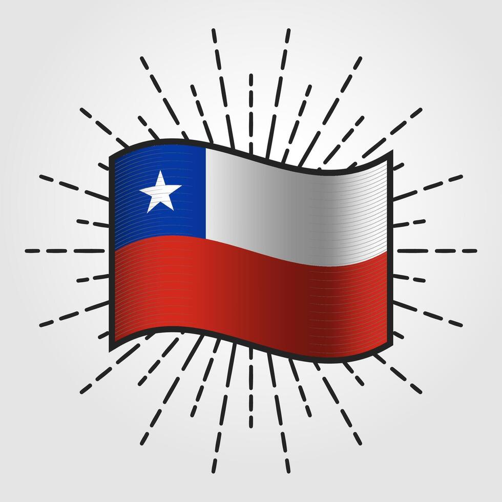 årgång chile nationell flagga illustration vektor
