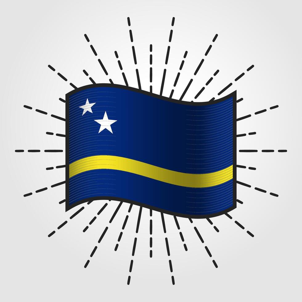 Jahrgang Curacao National Flagge Illustration vektor