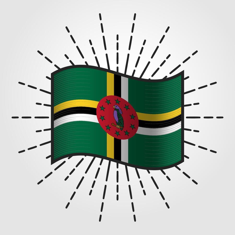 Jahrgang Dominica National Flagge Illustration vektor