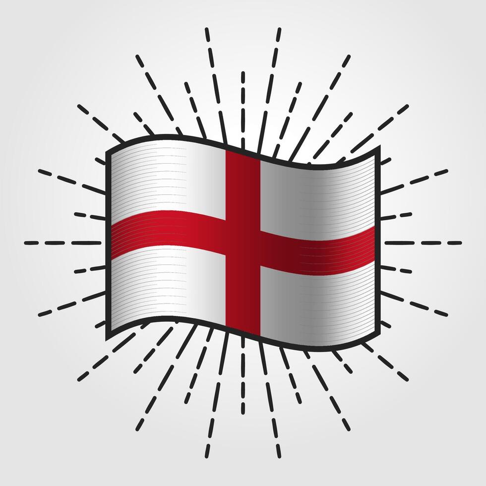 Jahrgang England National Flagge Illustration vektor