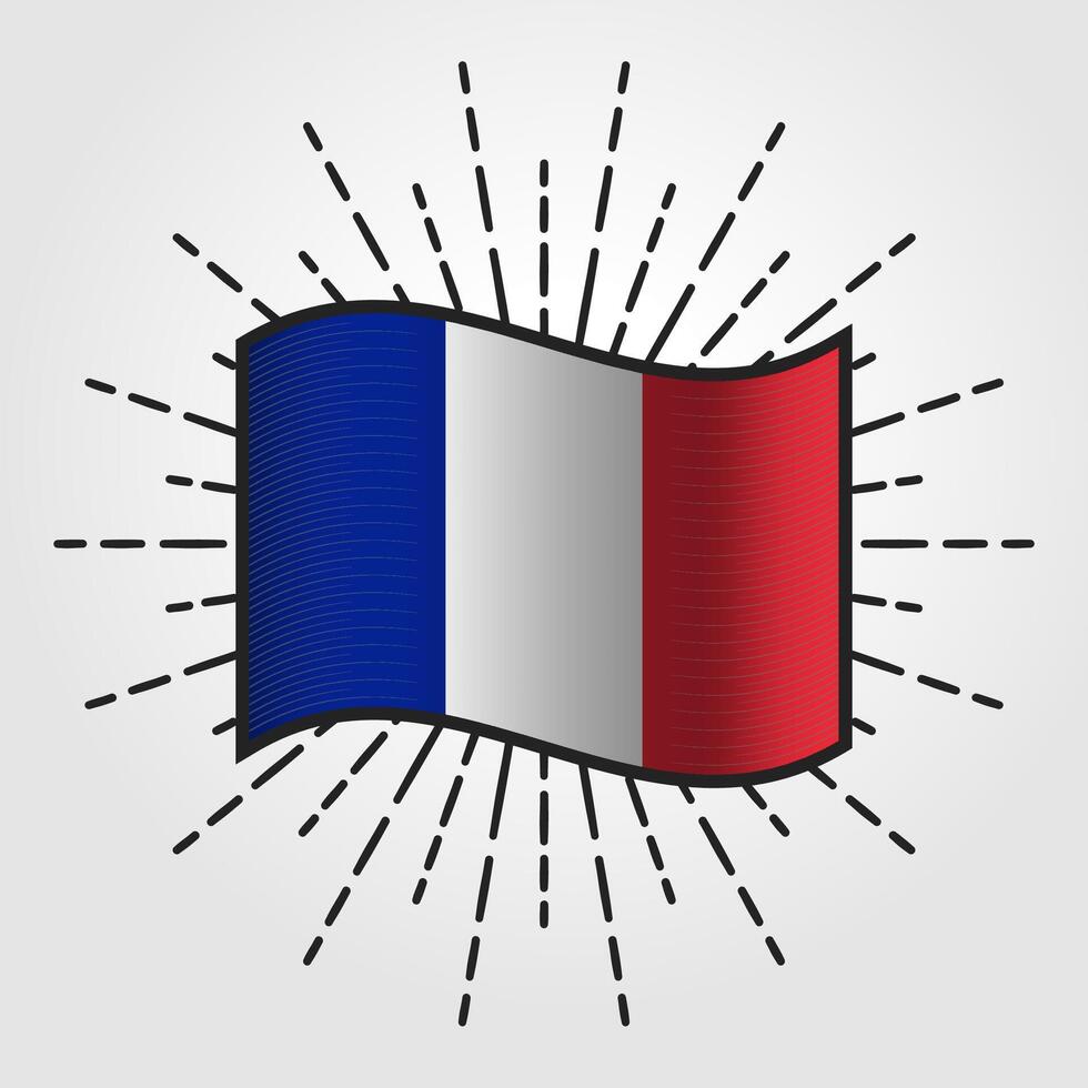 Jahrgang Frankreich National Flagge Illustration vektor