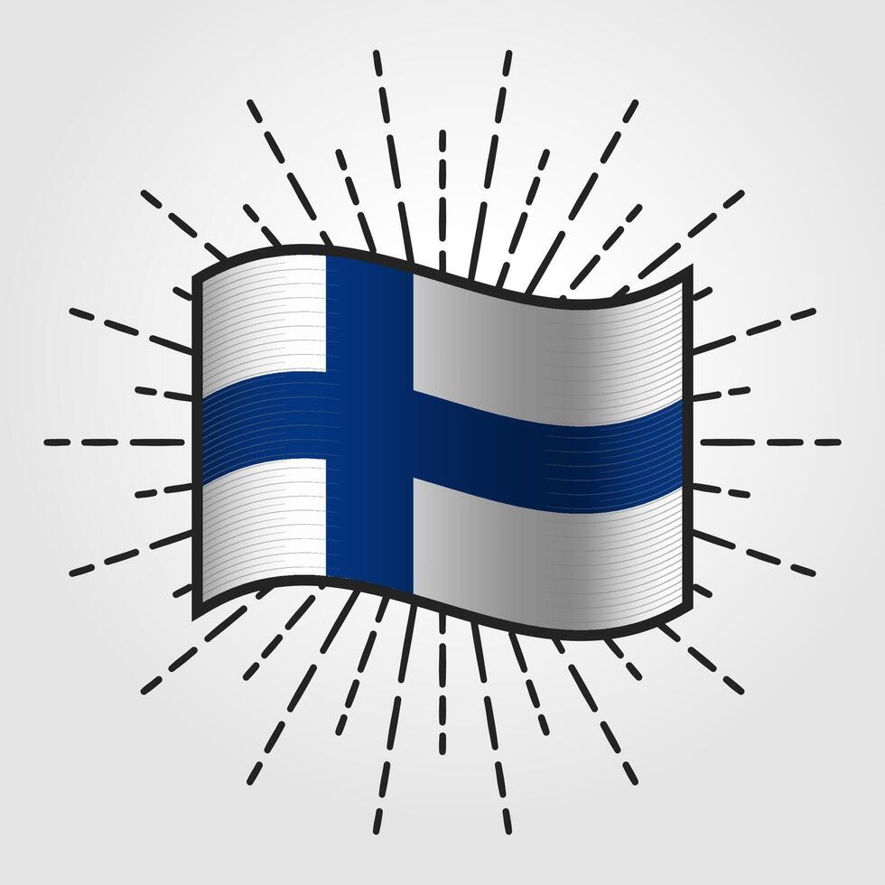 Jahrgang Finnland National Flagge Illustration vektor
