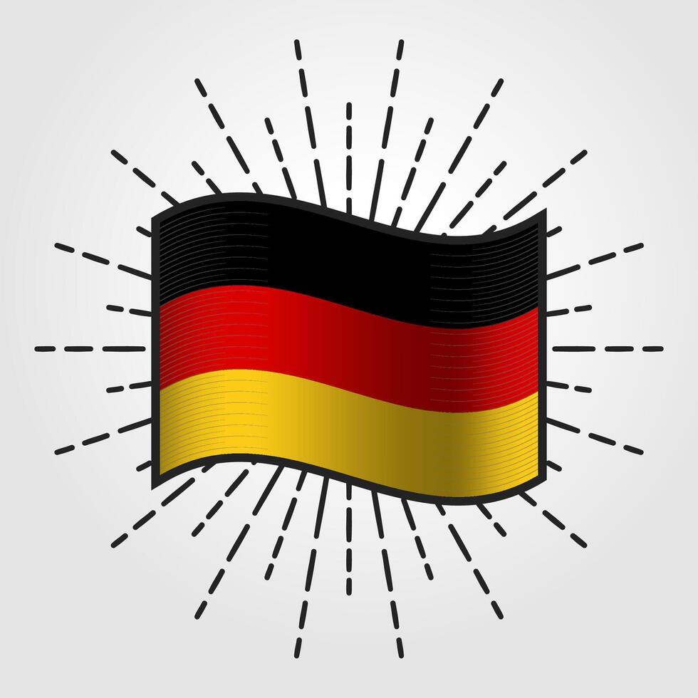 årgång Tyskland nationell flagga illustration vektor