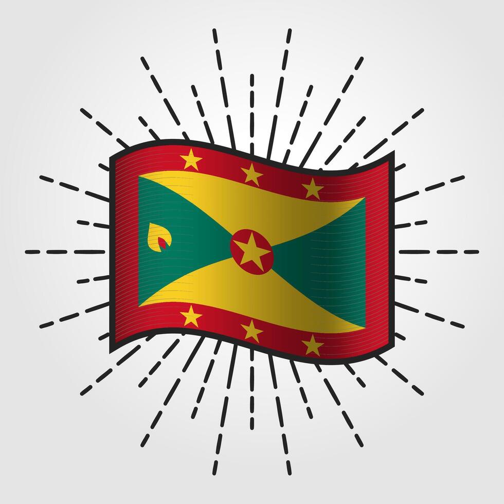 Jahrgang Grenada National Flagge Illustration vektor