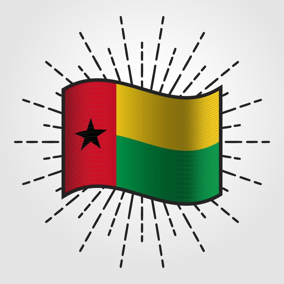 årgång guinea bissau nationell flagga illustration vektor