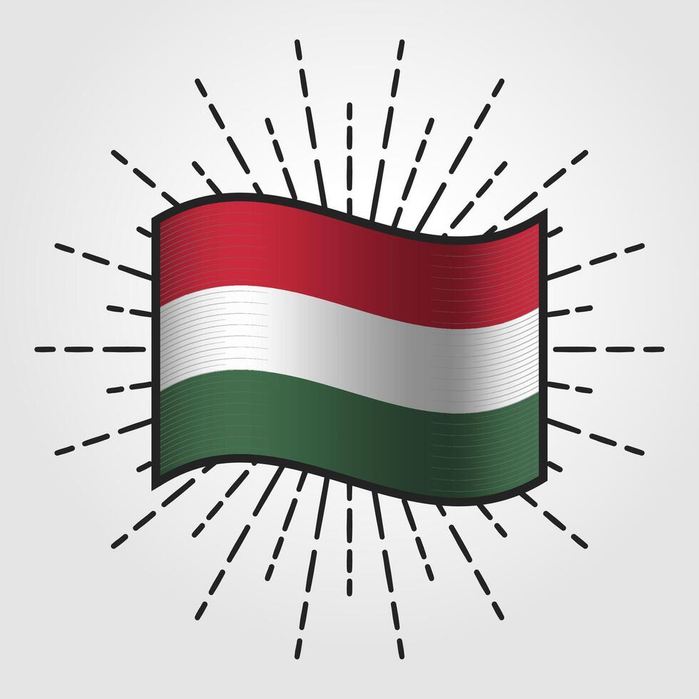 Jahrgang Ungarn National Flagge Illustration vektor