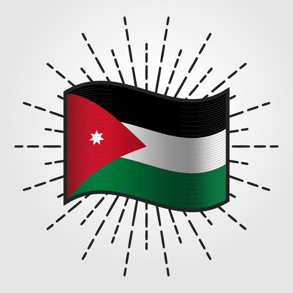Jahrgang Jordan National Flagge Illustration vektor