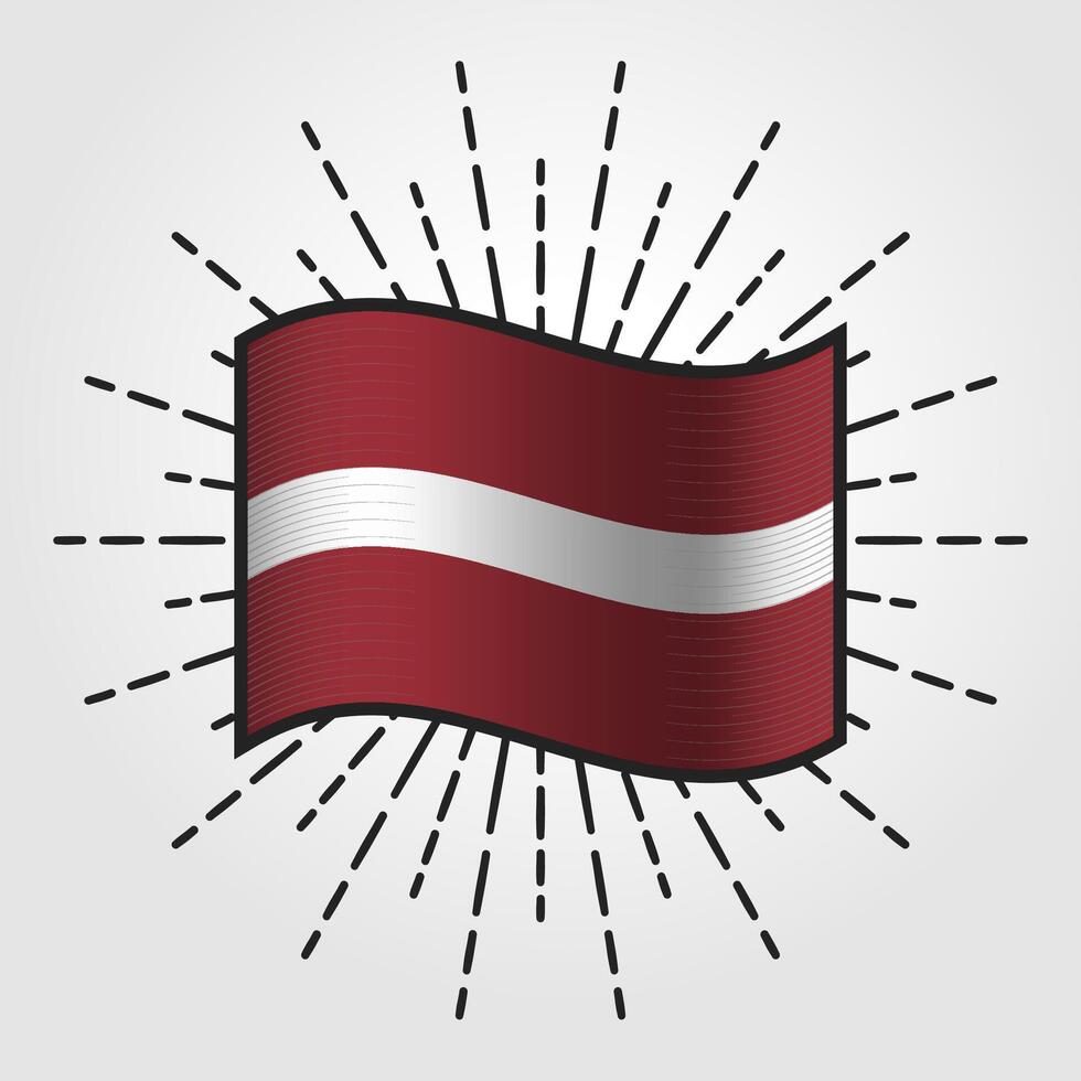 årgång lettland nationell flagga illustration vektor