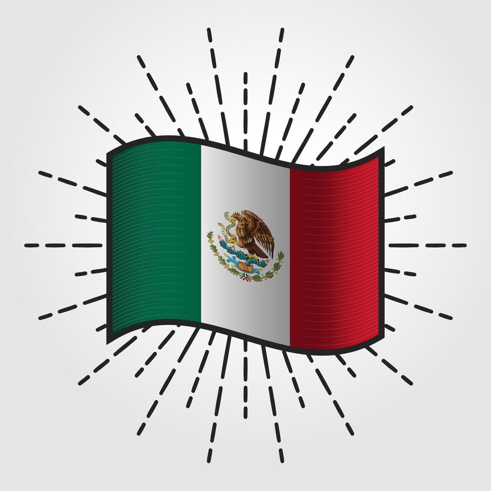 Jahrgang Mexiko National Flagge Illustration vektor