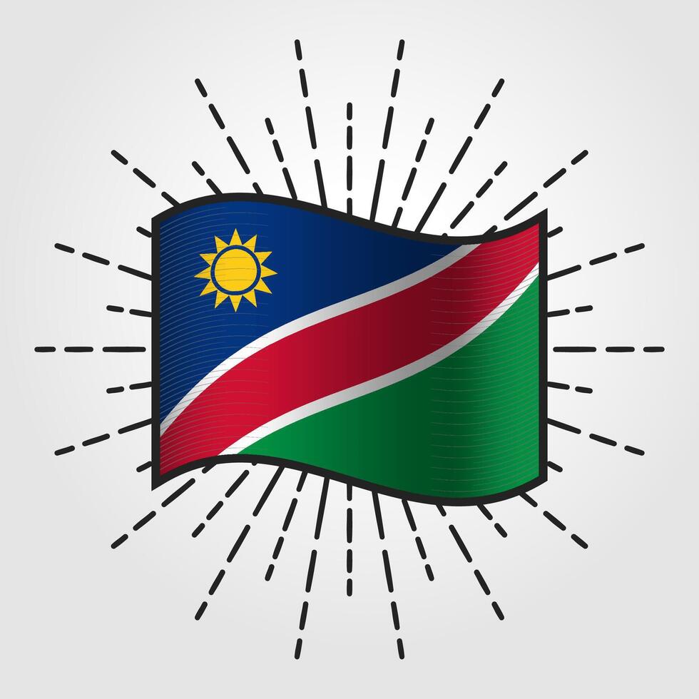 årgång namibia nationell flagga illustration vektor