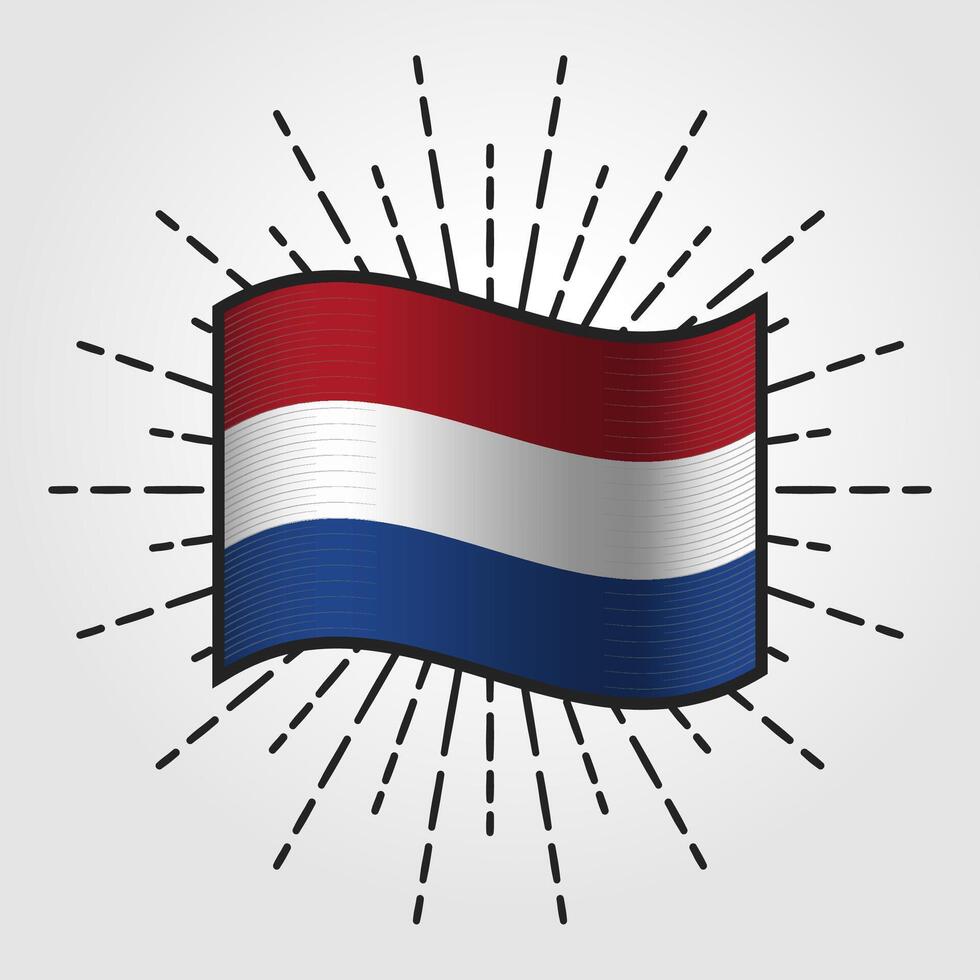 Jahrgang Niederlande National Flagge Illustration vektor