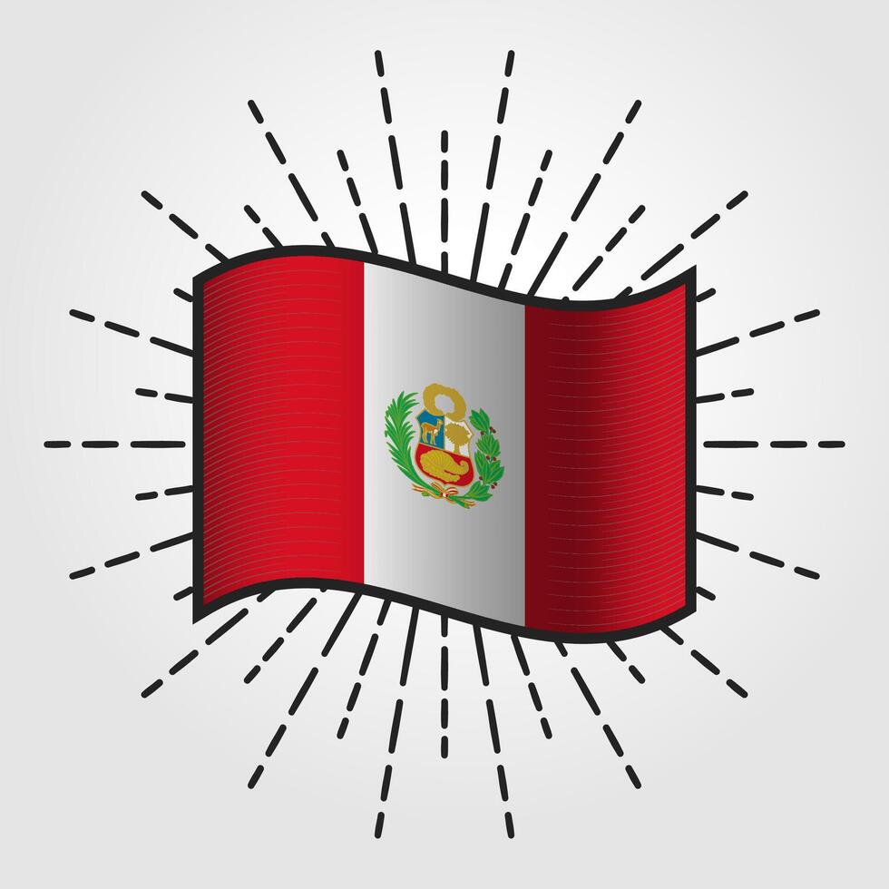 Jahrgang Peru National Flagge Illustration vektor