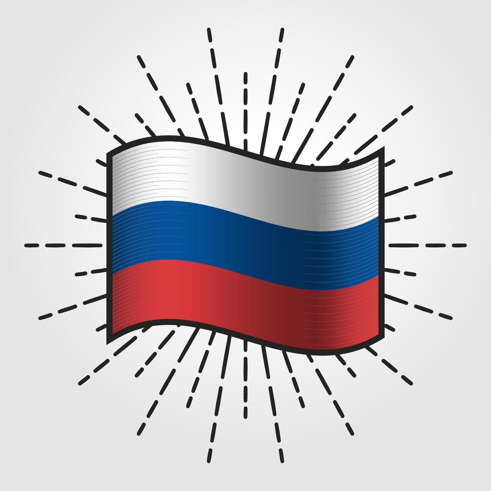 årgång ryssland nationell flagga illustration vektor
