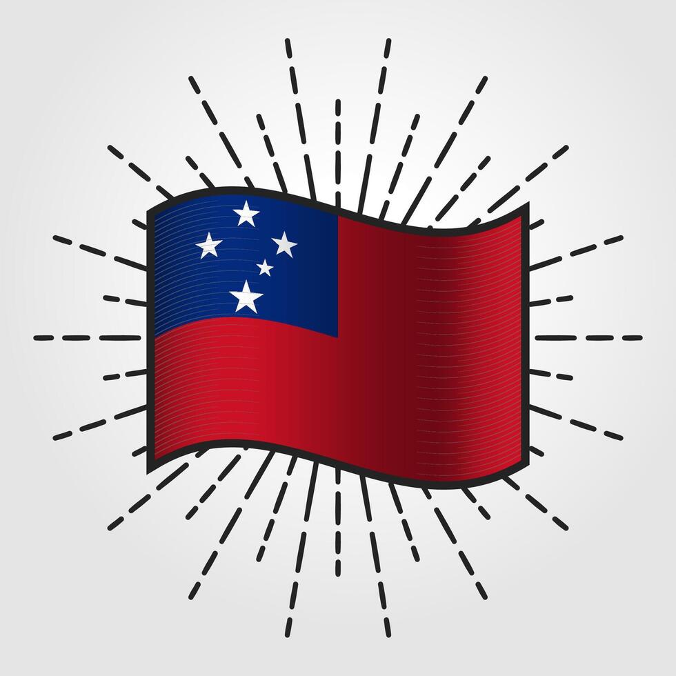 Jahrgang Samoa National Flagge Illustration vektor