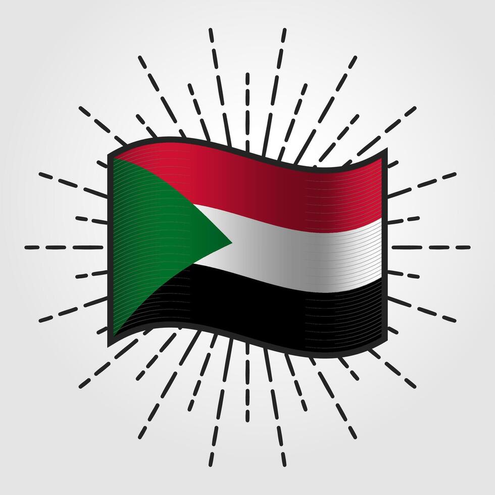 Jahrgang Sudan National Flagge Illustration vektor
