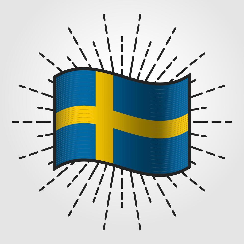 årgång Sverige nationell flagga illustration vektor