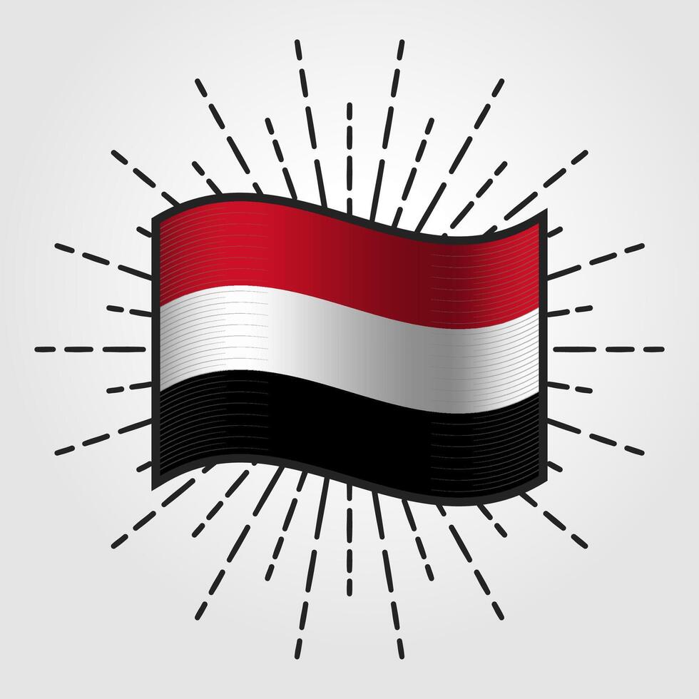 Jahrgang Jemen National Flagge Illustration vektor