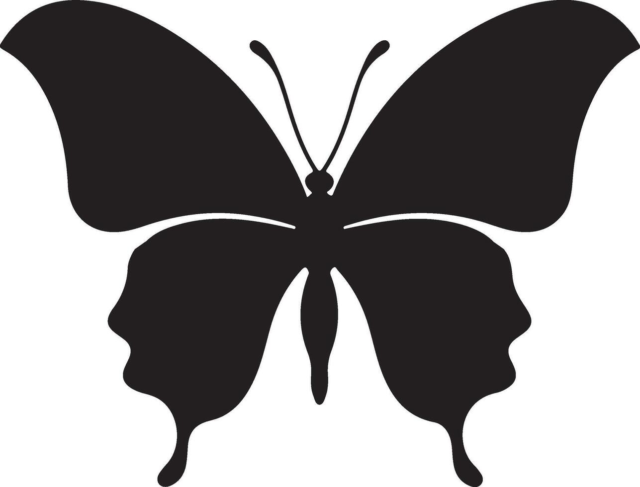 Schmetterling Silhouette Vektor Illustration Weiß Hintergrund