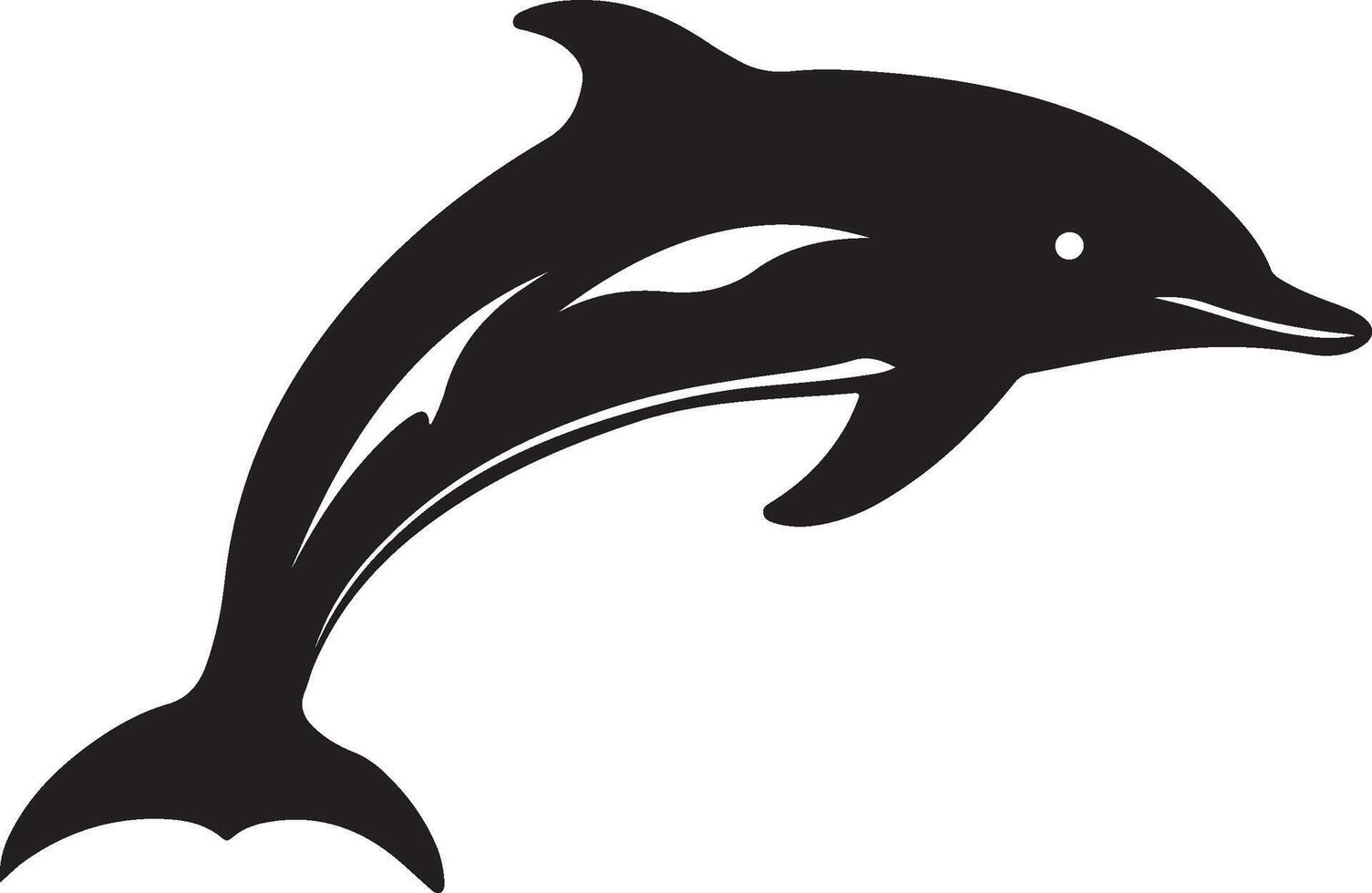 Delfin Silhouette Vektor Illustration Weiß Hintergrund