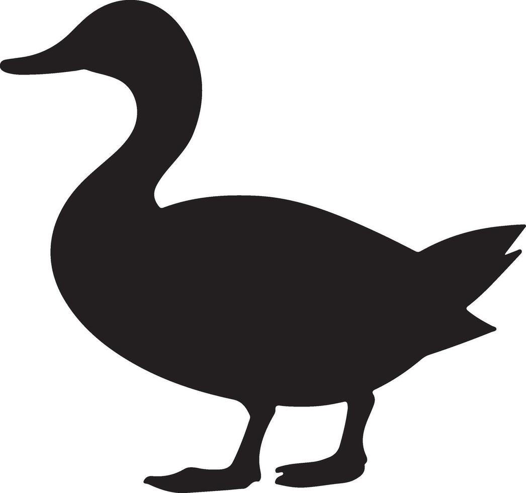 Ente Silhouette Vektor Illustration Weiß Hintergrund