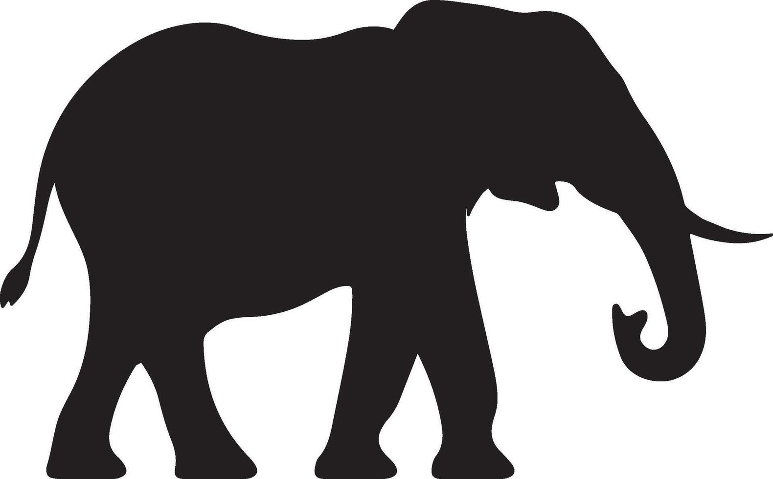 elefant silhuett vektor illustration vit bakgrund