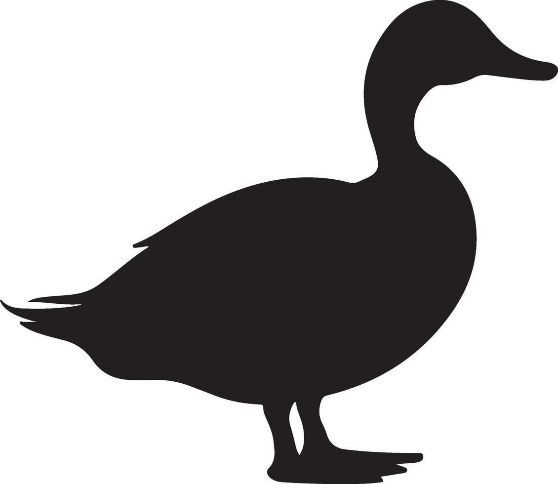 Ente Silhouette Vektor Illustration Weiß Hintergrund