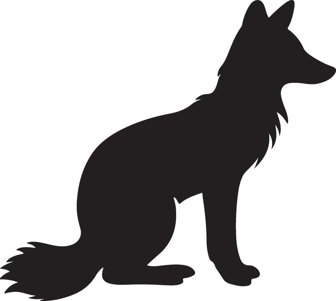 Fuchs Silhouette Vektor Illustration Weiß Hintergrund