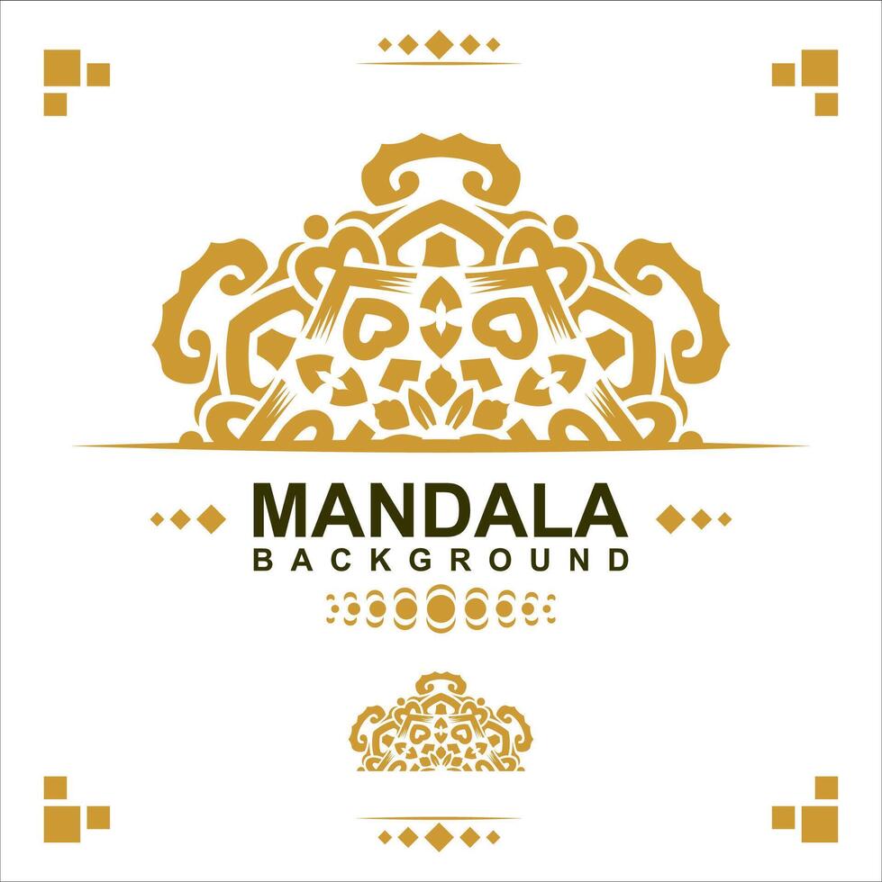 Gold Rahmen auf ein Weiß Hintergrund, Mandala Luxus Rahmen Design. vektor