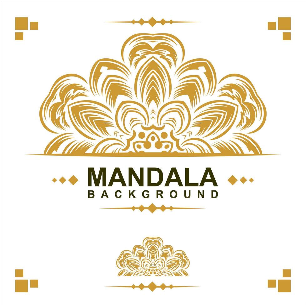 Gold Rahmen auf ein Weiß Hintergrund, Mandala Luxus Rahmen Design. vektor