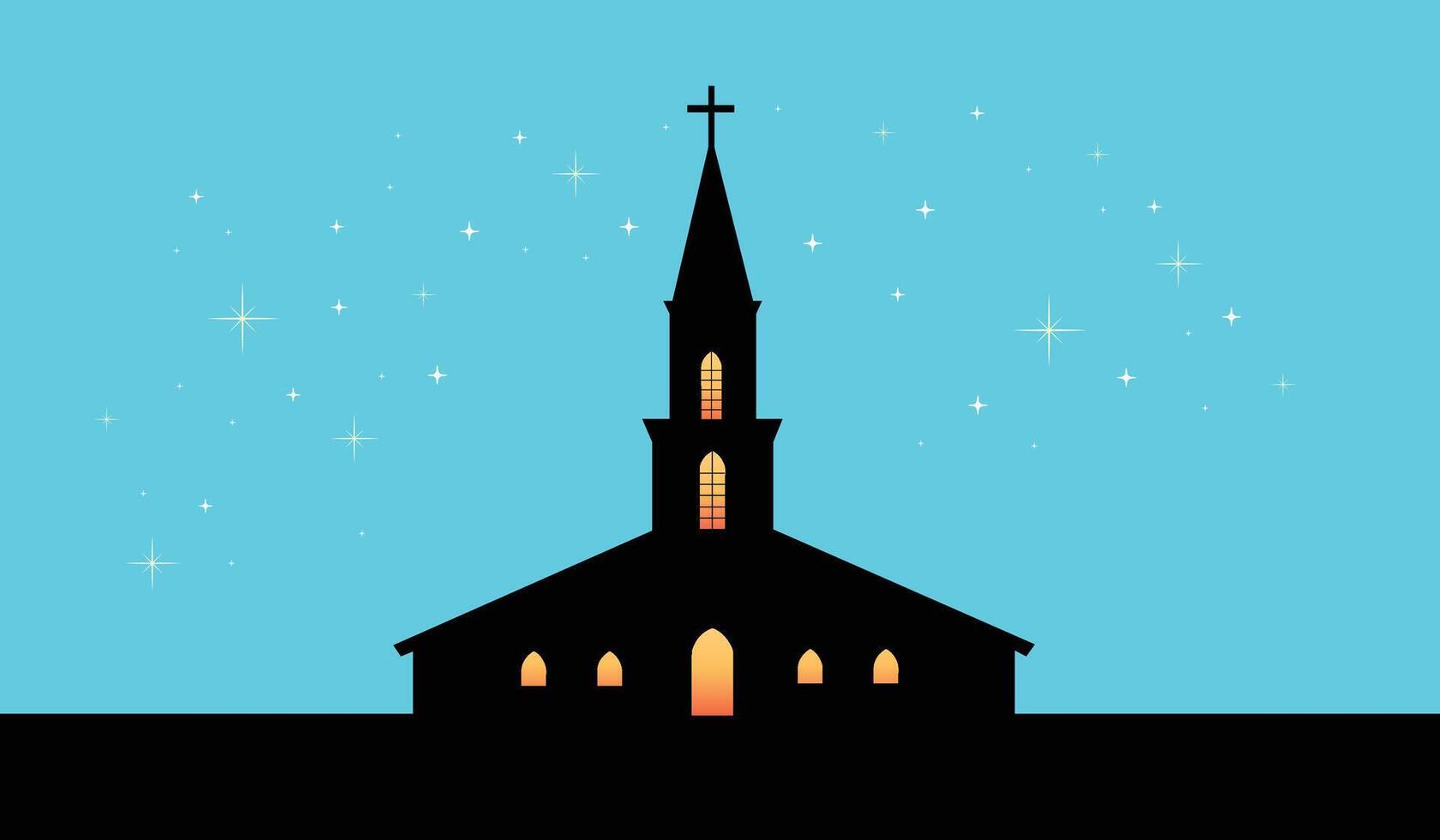 Silhouette von Kirche Gebäude die Architektur Vektor Illustration