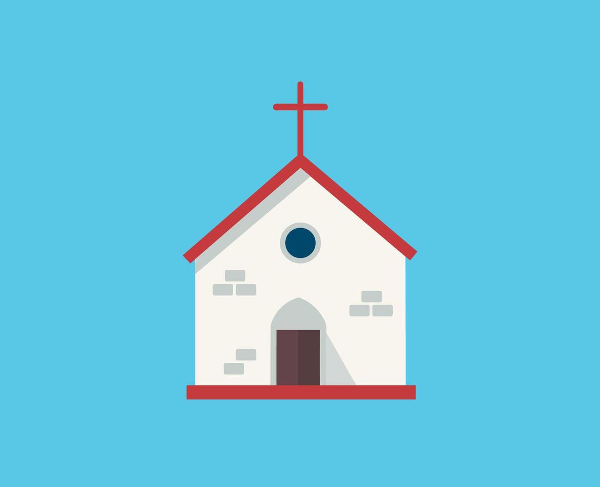 minimal kyrka byggnad arkitektur vektor illustration