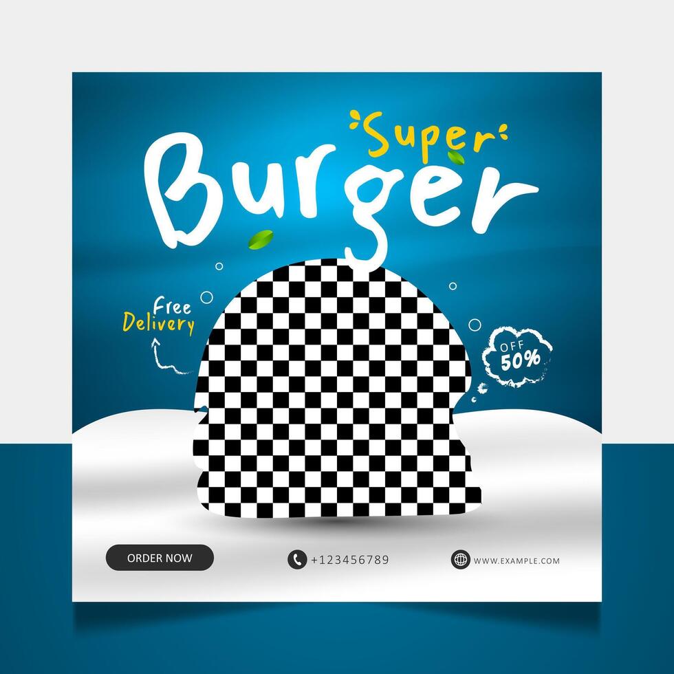 burger mat meny social media posta baner vektor