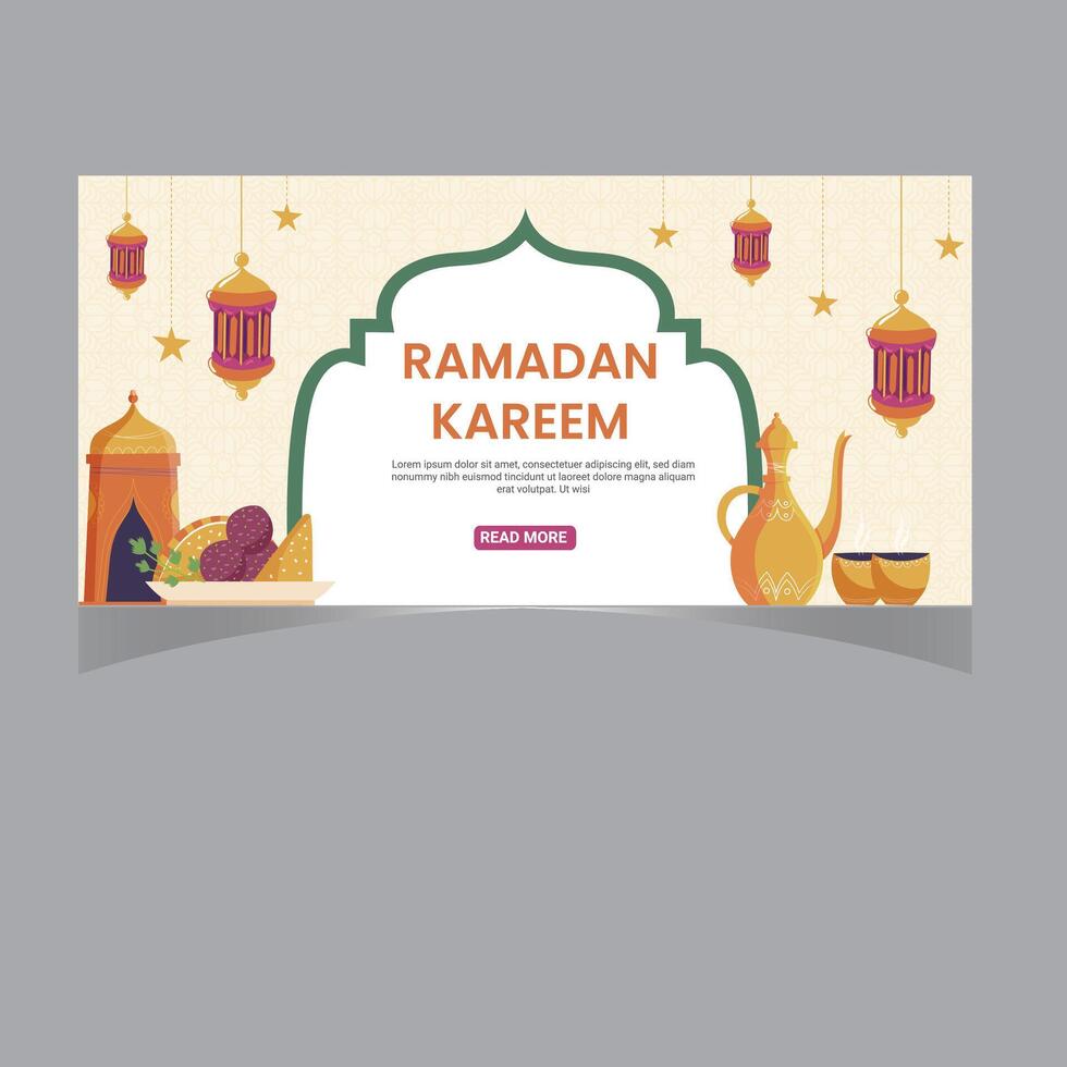 elegant ramadan social media posta design med ramar och lyktor vektor