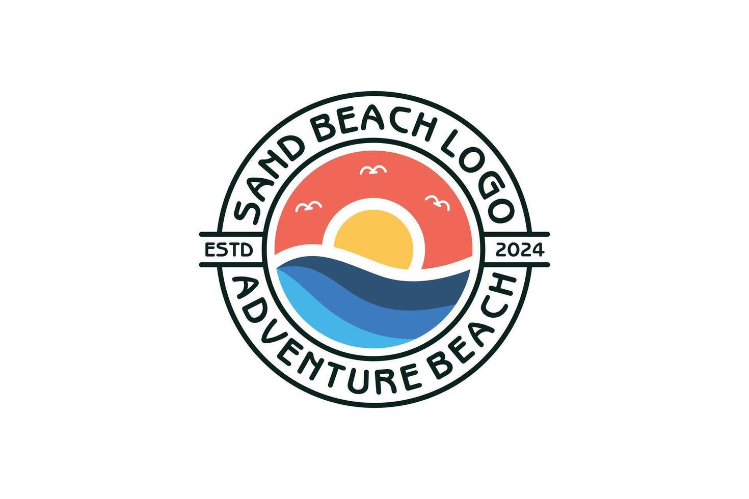 Strand Logo Design kreativ einzigartig Konzept vektor