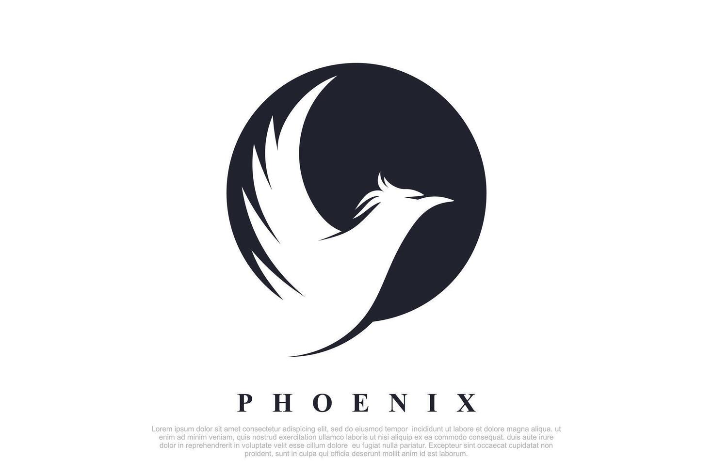Phönix Logo Design einzigartig Konzept Prämie Vektor