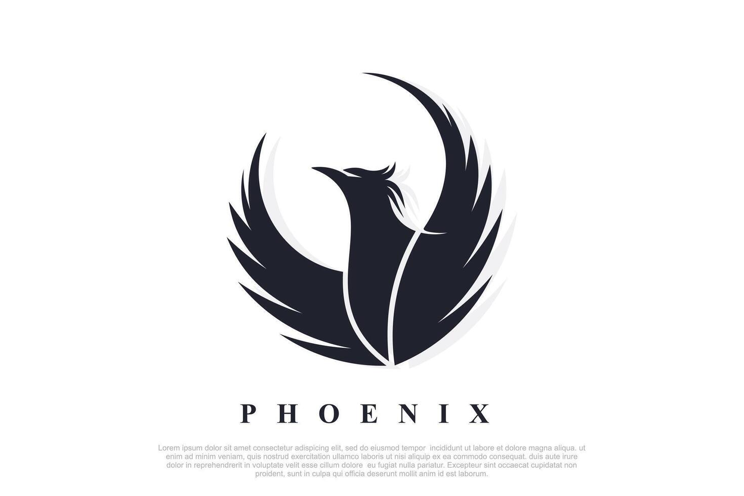 fågel Fenix logotyp design unik begrepp premie vektor