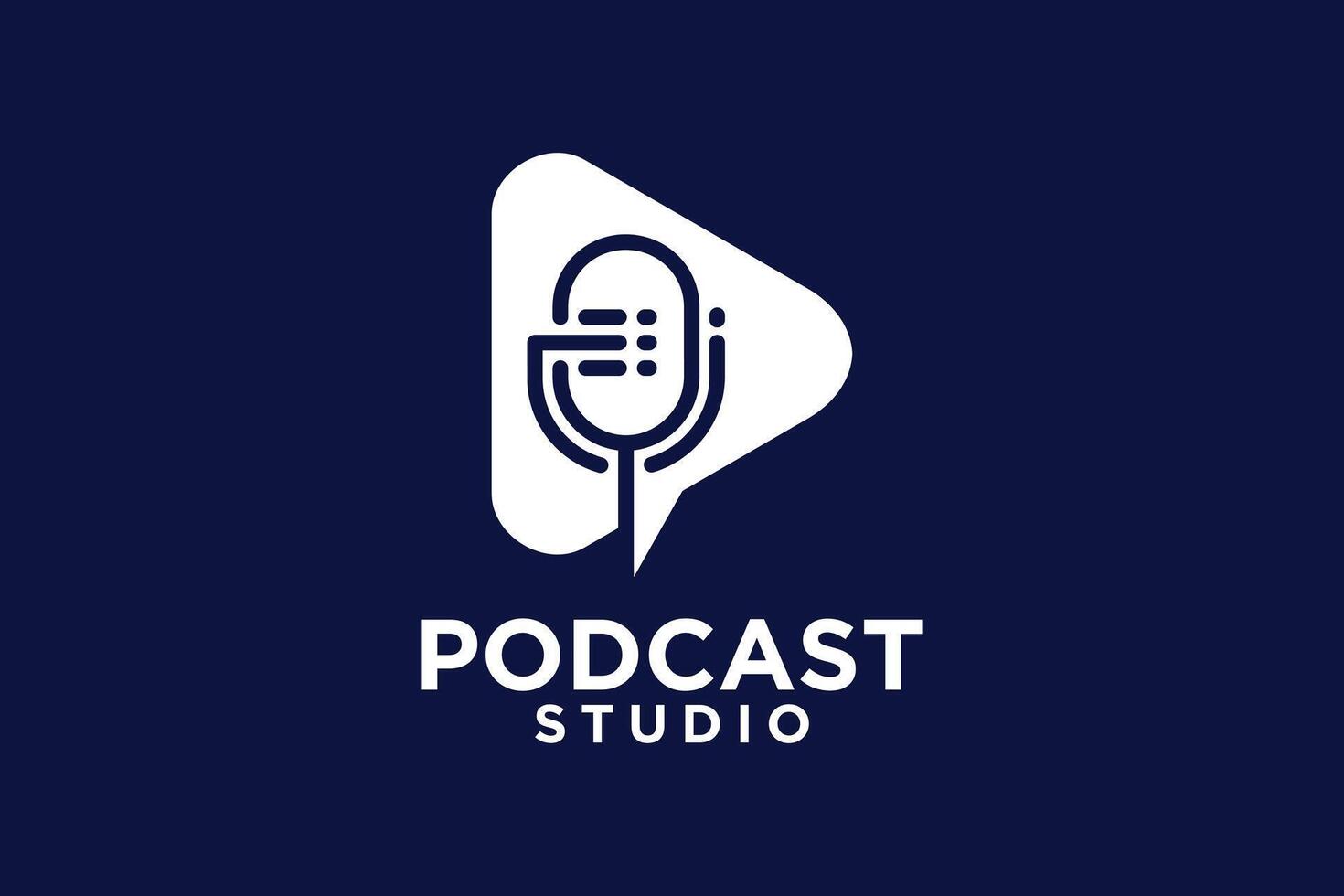 Podcast Studio Logo Design kreativ einzigartig Konzept vektor