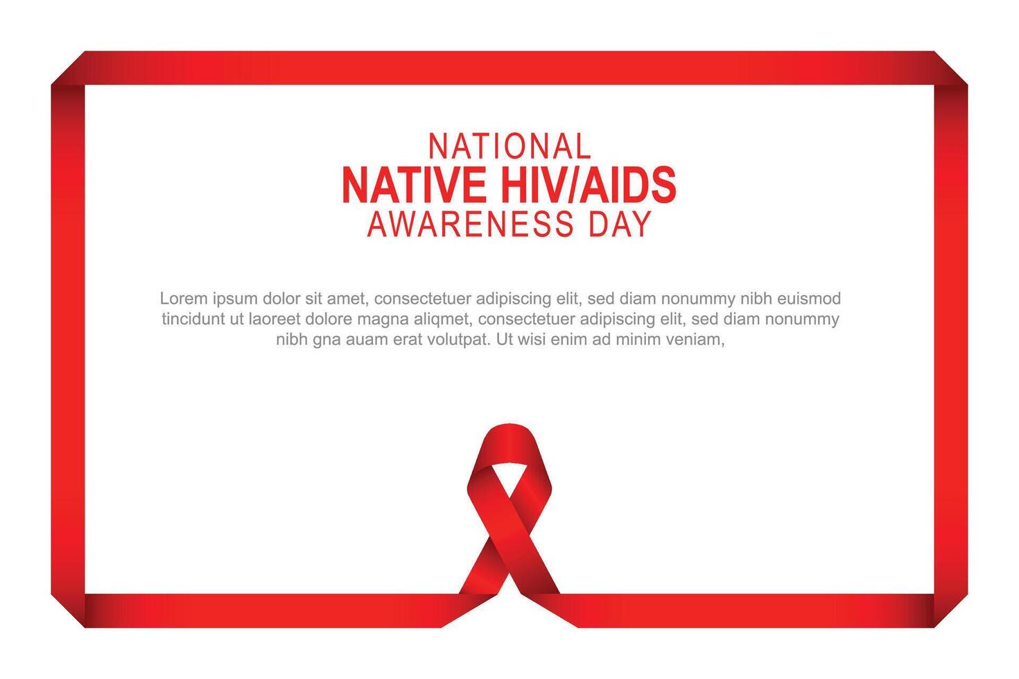National einheimisch hiv Hilfe Bewusstsein Tag Hintergrund. vektor