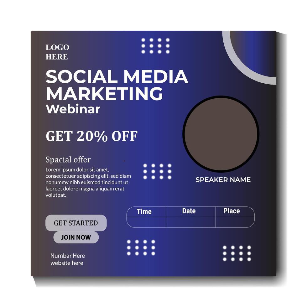 Sozial Medien Marketing Webinar vektor
