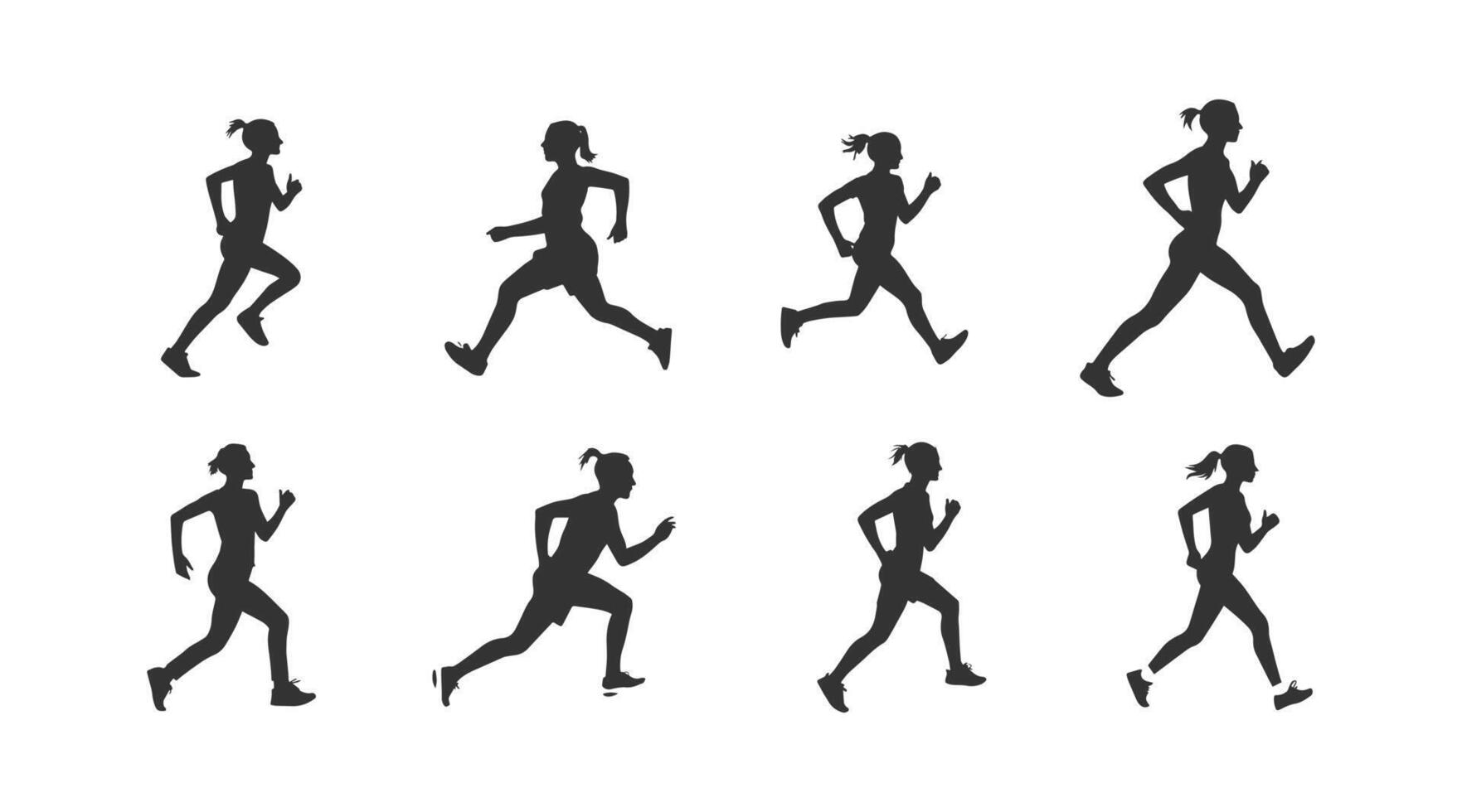 einstellen von Silhouetten von Laufen Sportler vektor