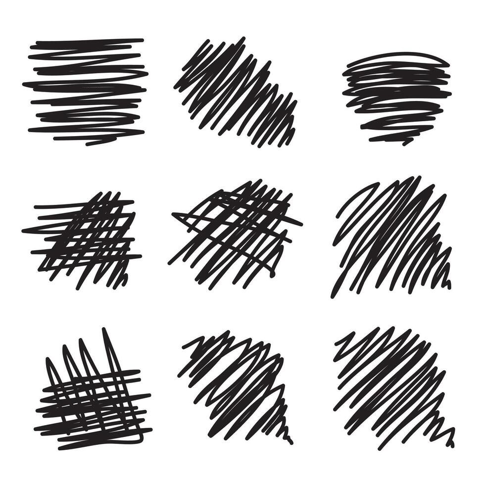 Vektor abstrakt Stift skizzieren zufällig kritzelt einstellen