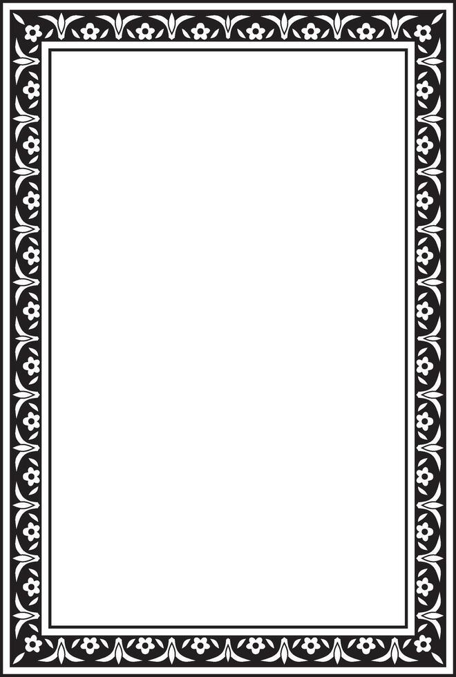 Vektor einfarbig schwarz Platz Türkisch Ornament. endlos Ottomane National Grenze, Rahmen