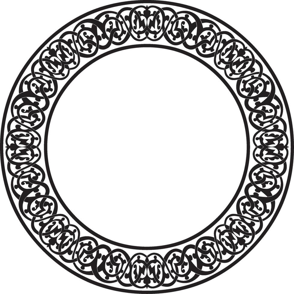 vektor svartvit runda orientalisk prydnad. arabicum mönstrad cirkel av Iran, Irak, Kalkon, syrien. persisk ram, gräns. för sandblästring, laser och plotter skärande.