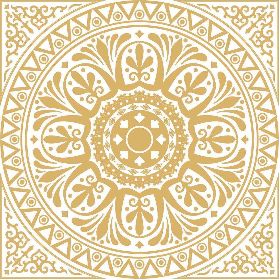 Vektor Gold Platz klassisch Ornament von uralt Griechenland und römisch Reich. Fliese, Arabeske, byzantinisch Muster.