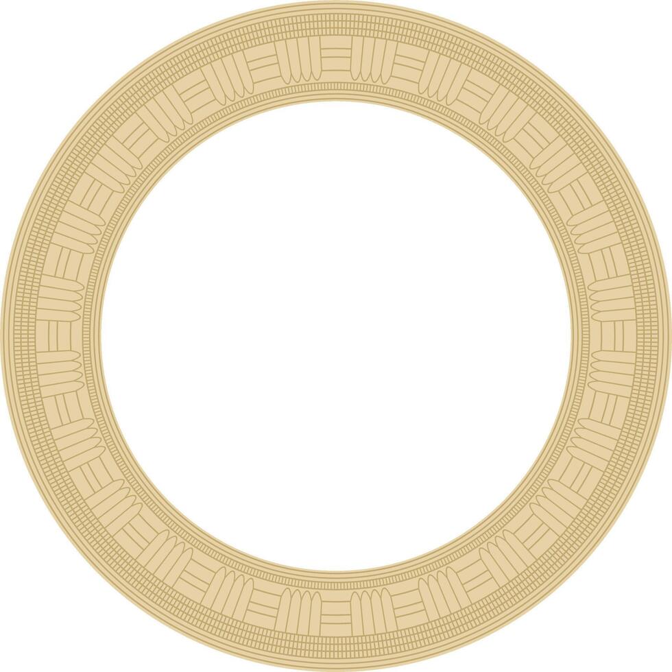 vektor gyllene runda egyptisk prydnad. ändlös cirkel, ringa av gammal egypten. geometrisk afrikansk ram