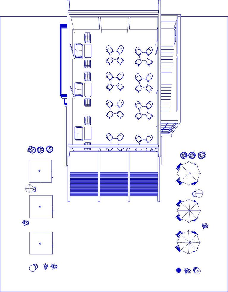 3D-Darstellung des Cafés vektor