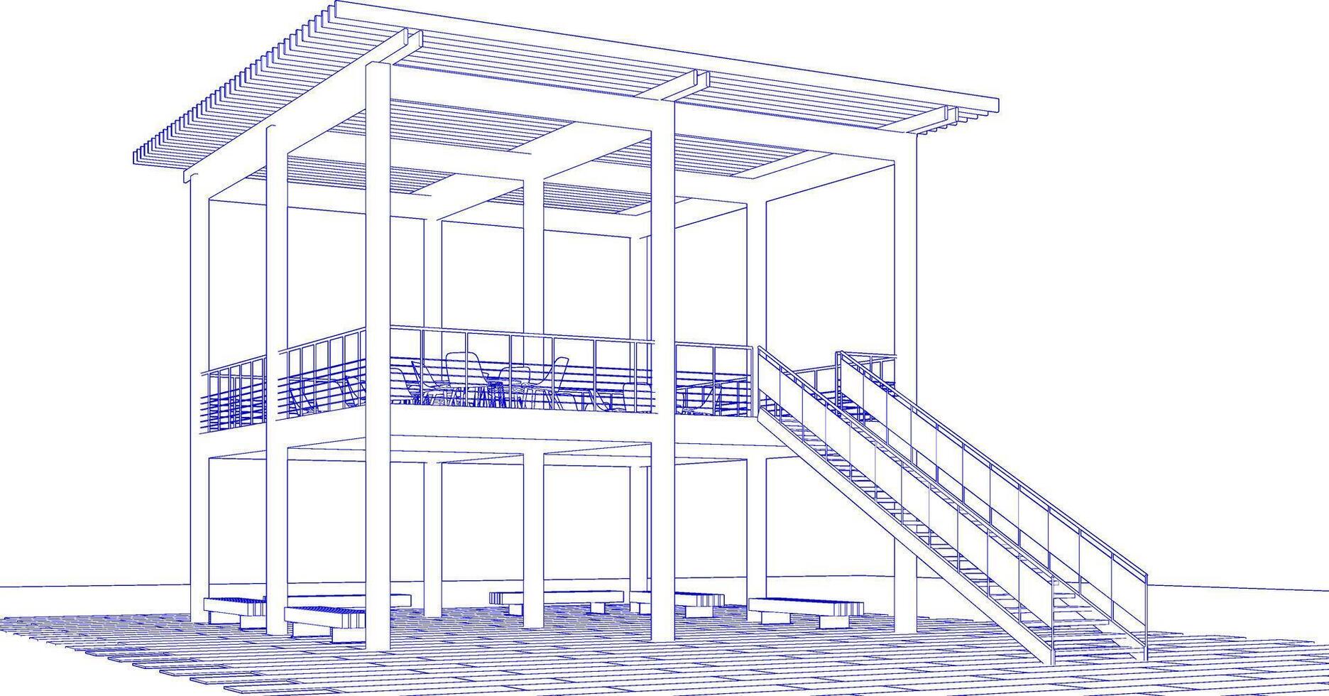 3d illustration av bostads- projekt vektor